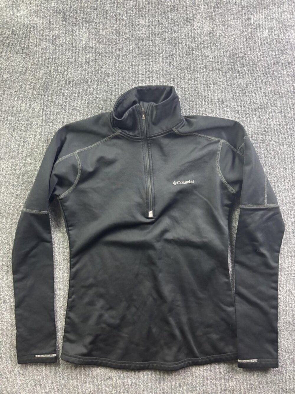 Columbia Pullover Womens Small Black 1/4 Zip Mock Neck Long Sleeve Omni-Wick Top